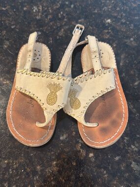 Jack Rogers Kids Gold Pineapple Toe-Post Sandals